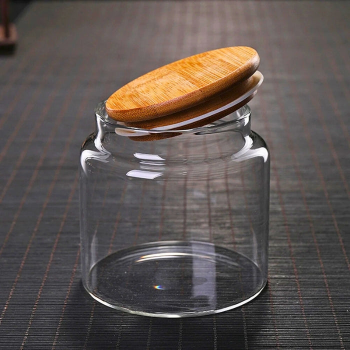 Vidro com Tampa de Bambu®