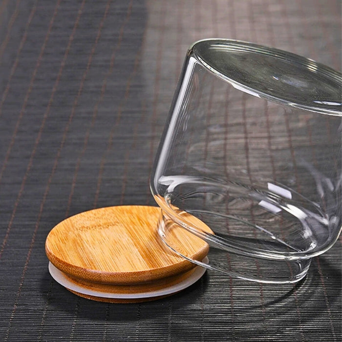 Vidro com Tampa de Bambu®